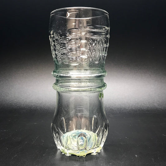 Rotational Science Hand Carved Double Maria Frit Drinking Glass / #8