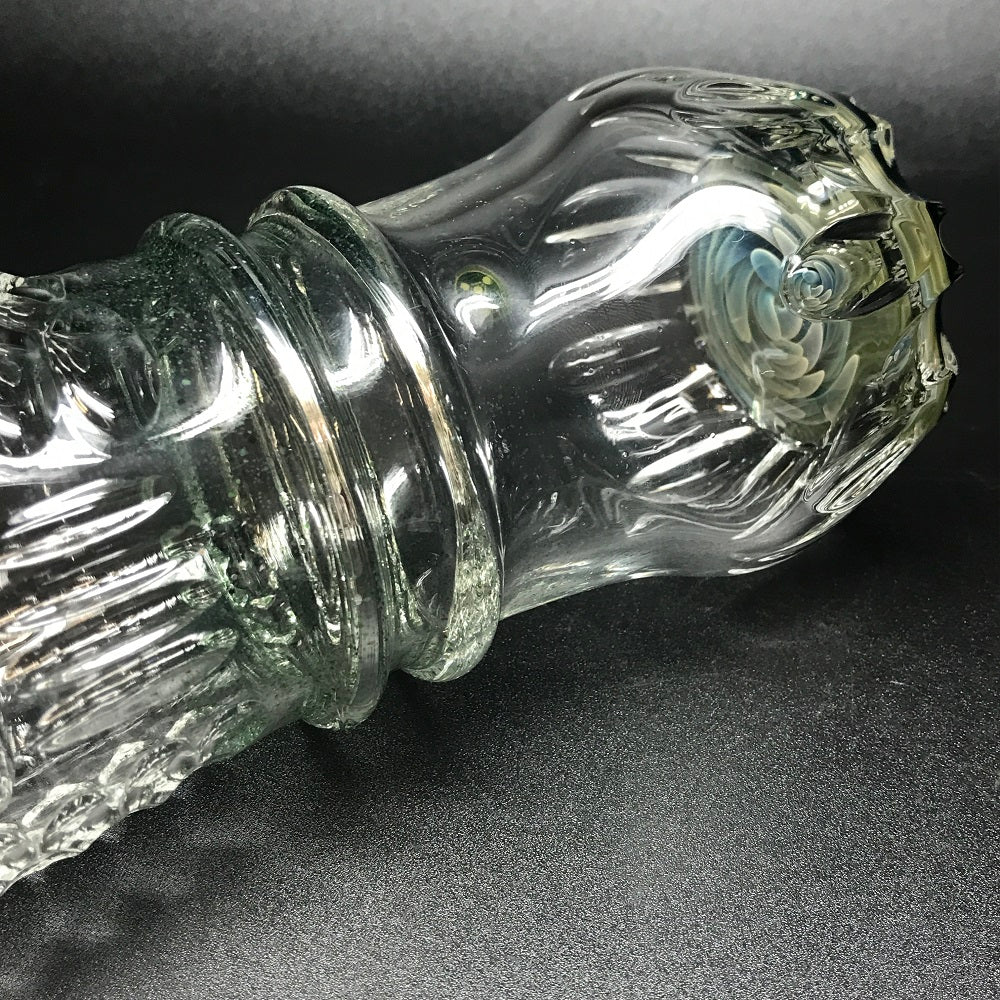 Rotational Science Hand Carved Double Maria Frit Drinking Glass / #8