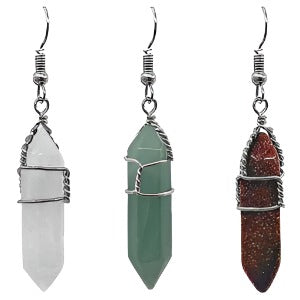 Stone Point Wrap Earrings - Assorted