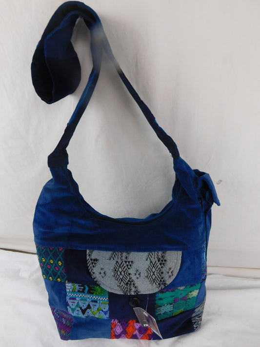 Saddle Bag in Hand Brocade & Cotton Corduroy