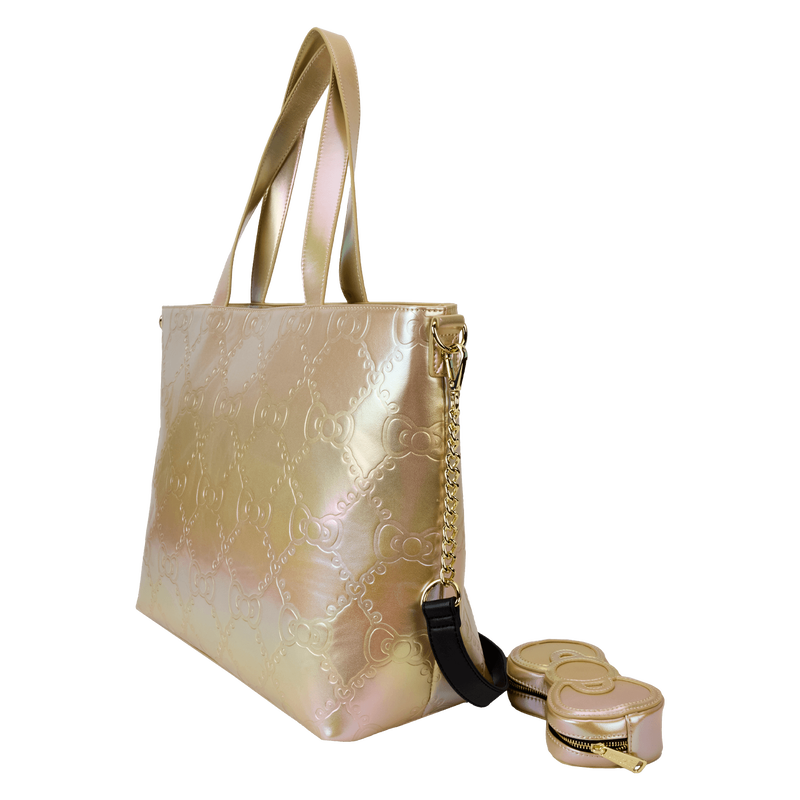 Sanrio Hello Kitty 50th Anniversary Metallic Gold Tote Bag With Coin Bag SALE