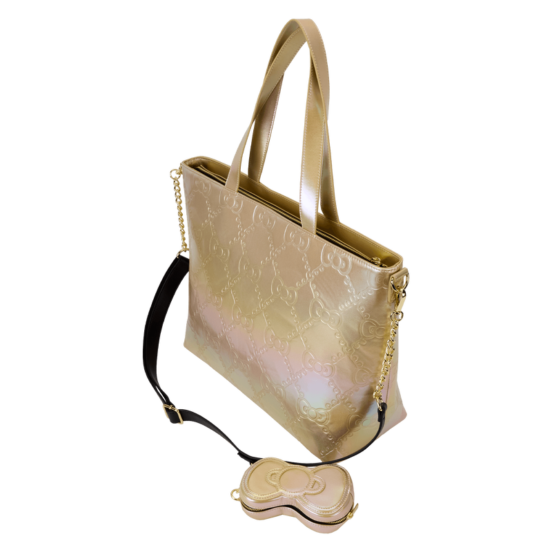 Sanrio Hello Kitty 50th Anniversary Metallic Gold Tote Bag With Coin Bag SALE