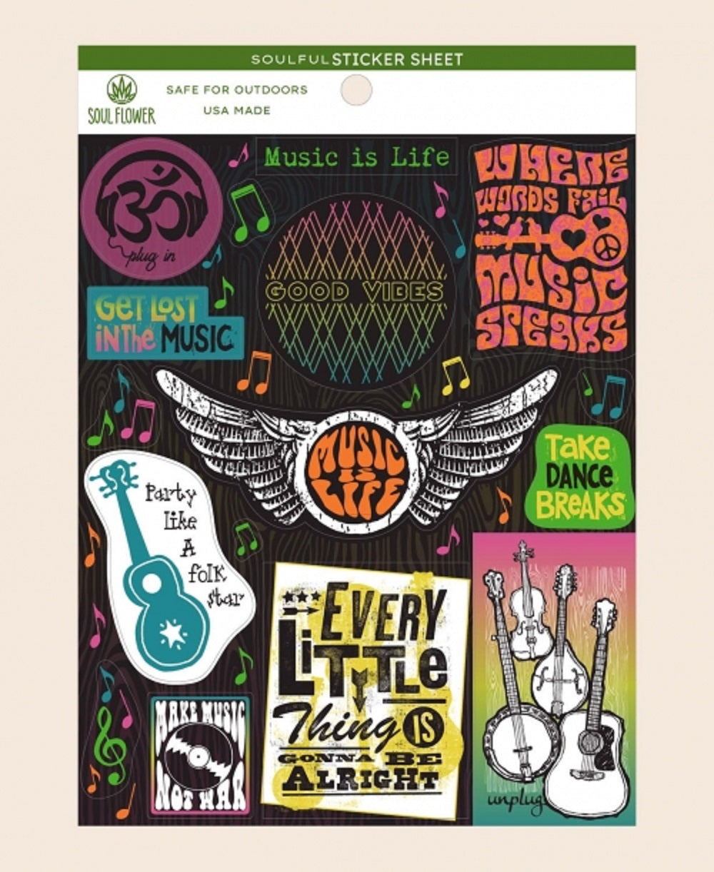 Soul Flower Music is Life Sticker Sheet SALE