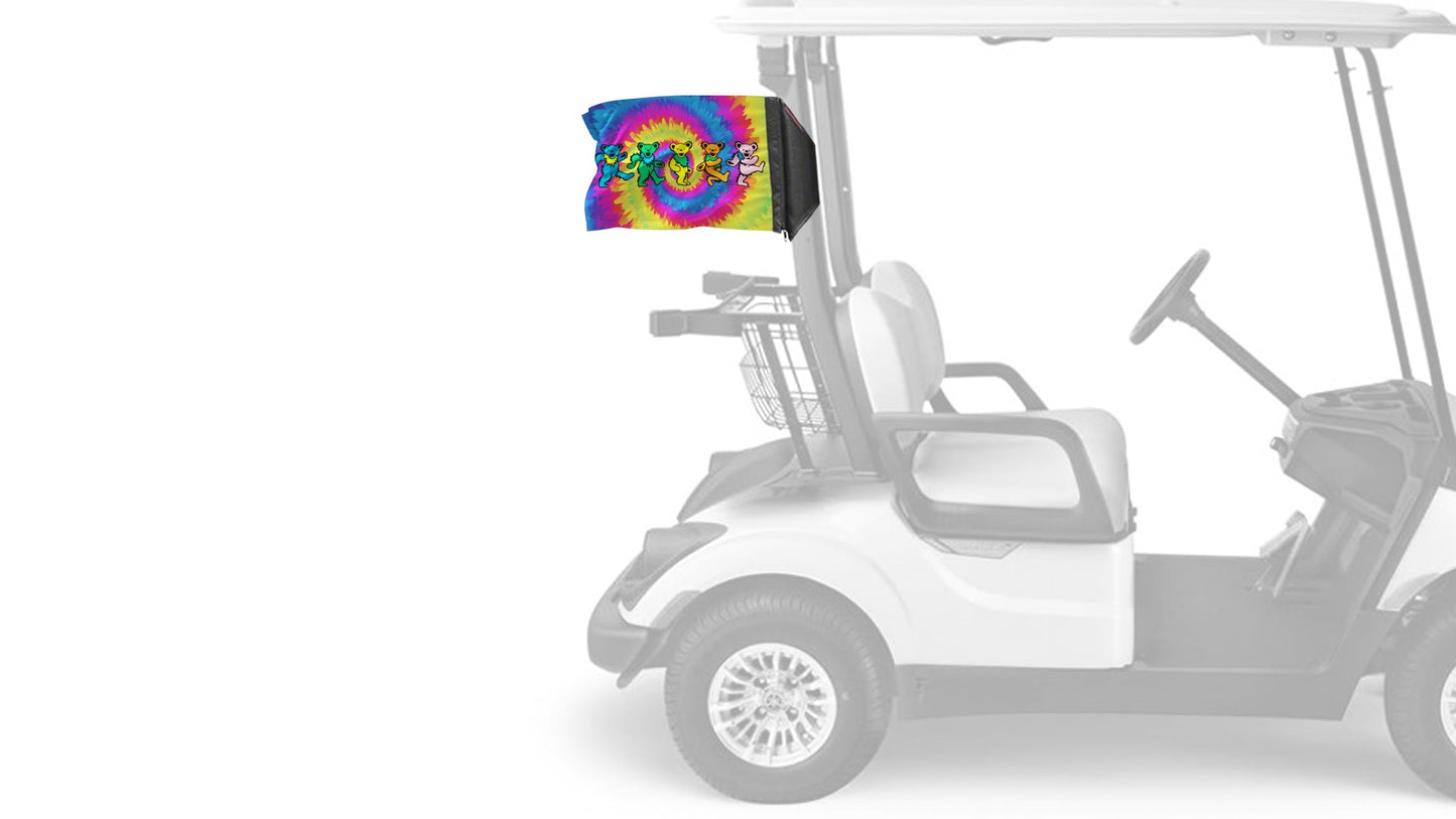 Grateful Dead Dancing Bears 12"x18" Forever Wave Flag for Golf Carts