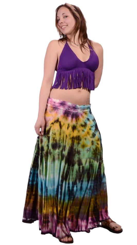 Starlight Tie Dye Long Free Flow Skirt