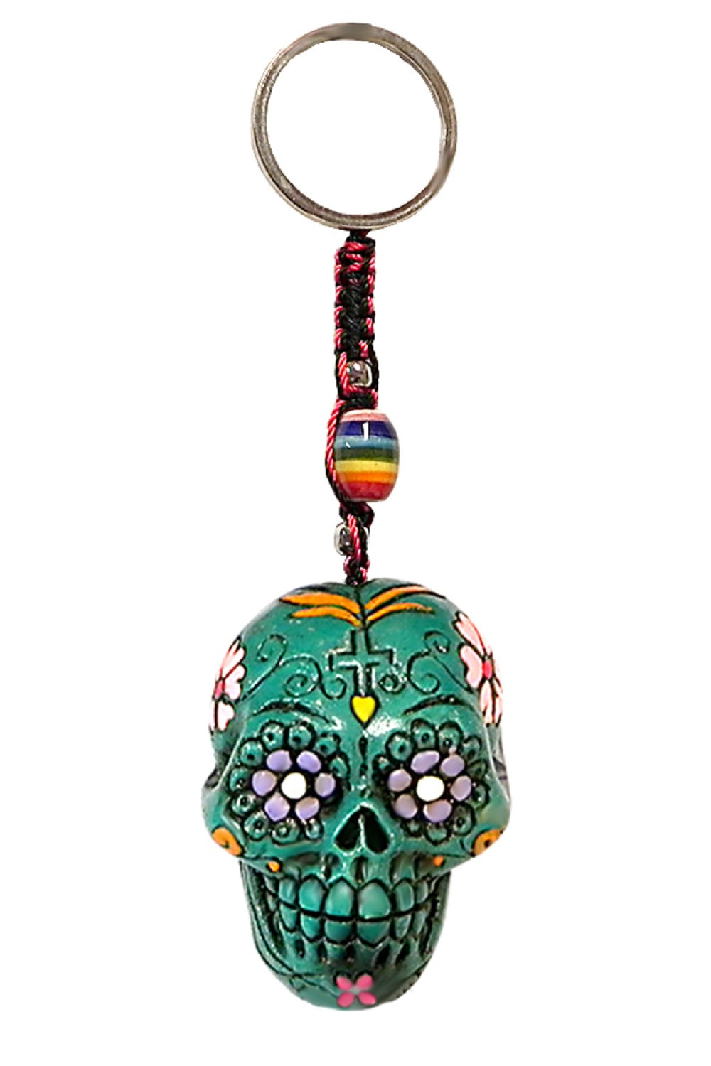 Sugar Skull (Turquoise) Keychain