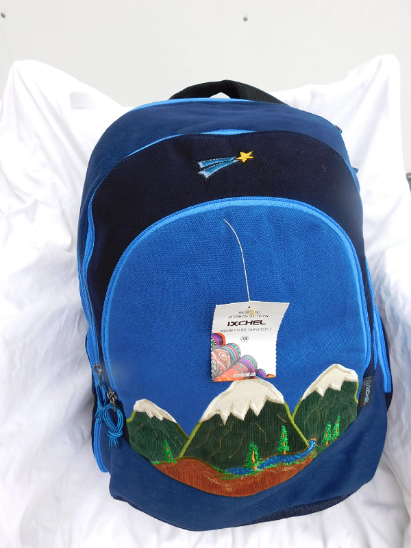 Super Backpack in Heavyweight Cotton Denim with Mountain Applique SALE