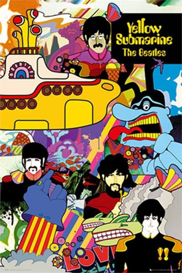 The Beatles Yellow Submarine Collage Poster