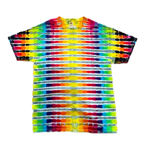 Too Heady Crew Rainbow Stripe Tie Dye T-Shirt