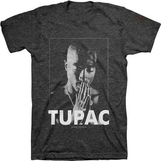 Tupac Praying Charcoal T-Shirt