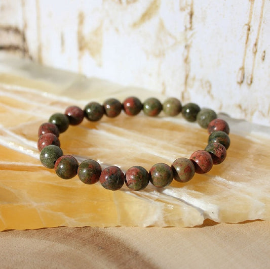 Unakite Bracelet - 8mm