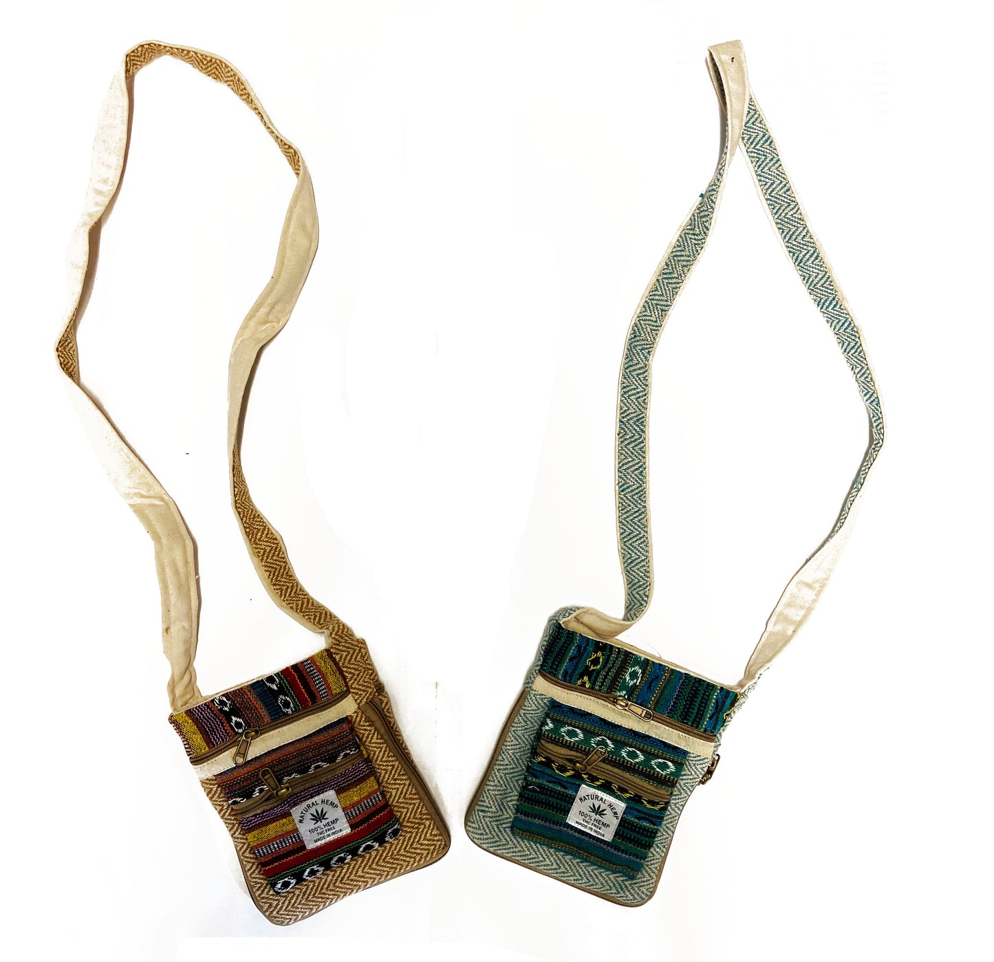 Hemp and Jacquard Passport Bag