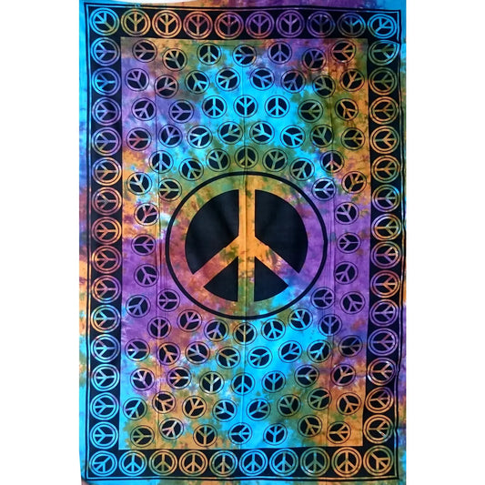 Tie Dye Peace Tapestry
