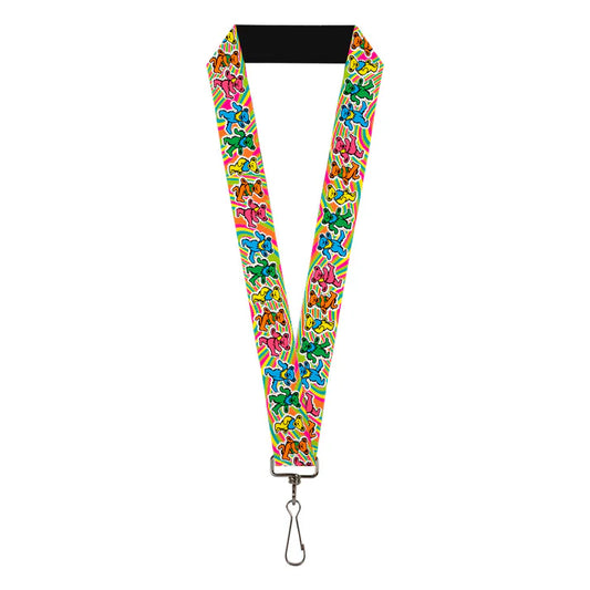 Grateful Dead Dancing Bears Swirl Pattern Lanyard