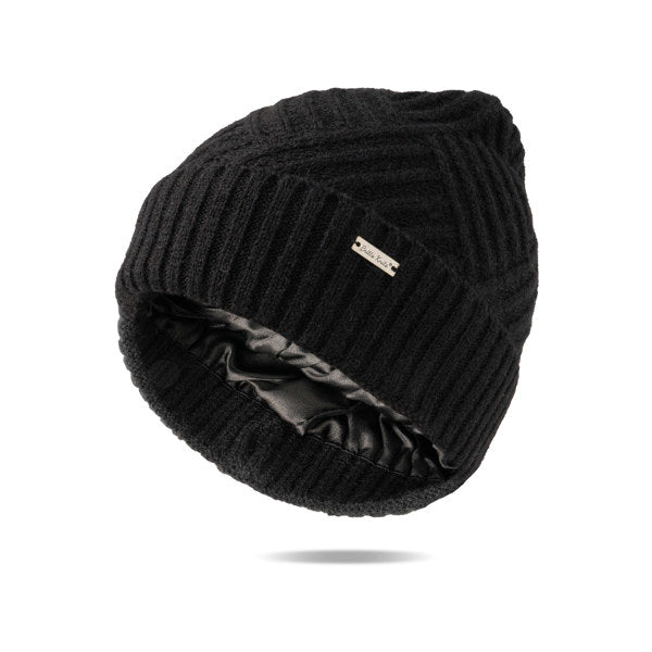Britt's Knits Satin-Lined Beanie in Black
