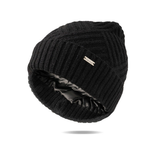 Britt's Knits Satin-Lined Beanie in Black