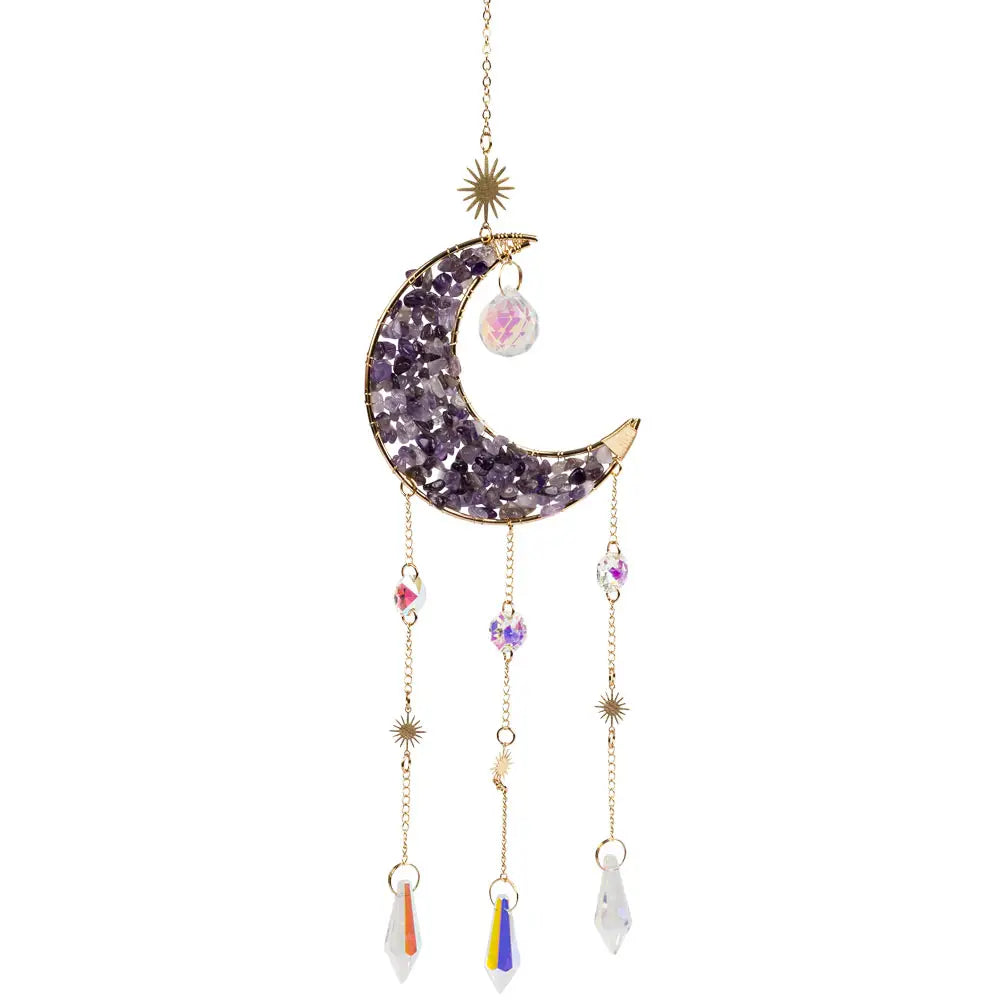 Amethyst Crescent Moon Suncatcher