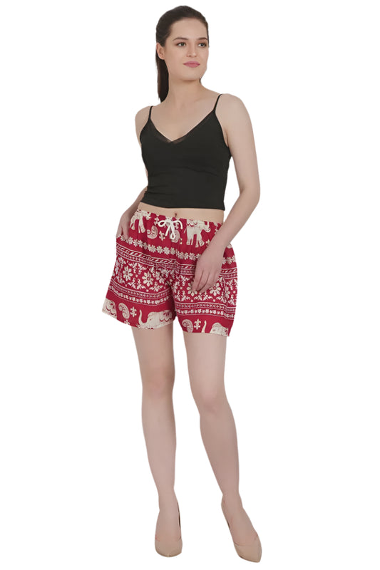 Boho Elephant Print Shorts