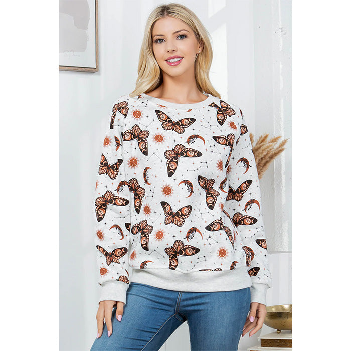 Bohemian Butterfly Fleece Sweatshirt