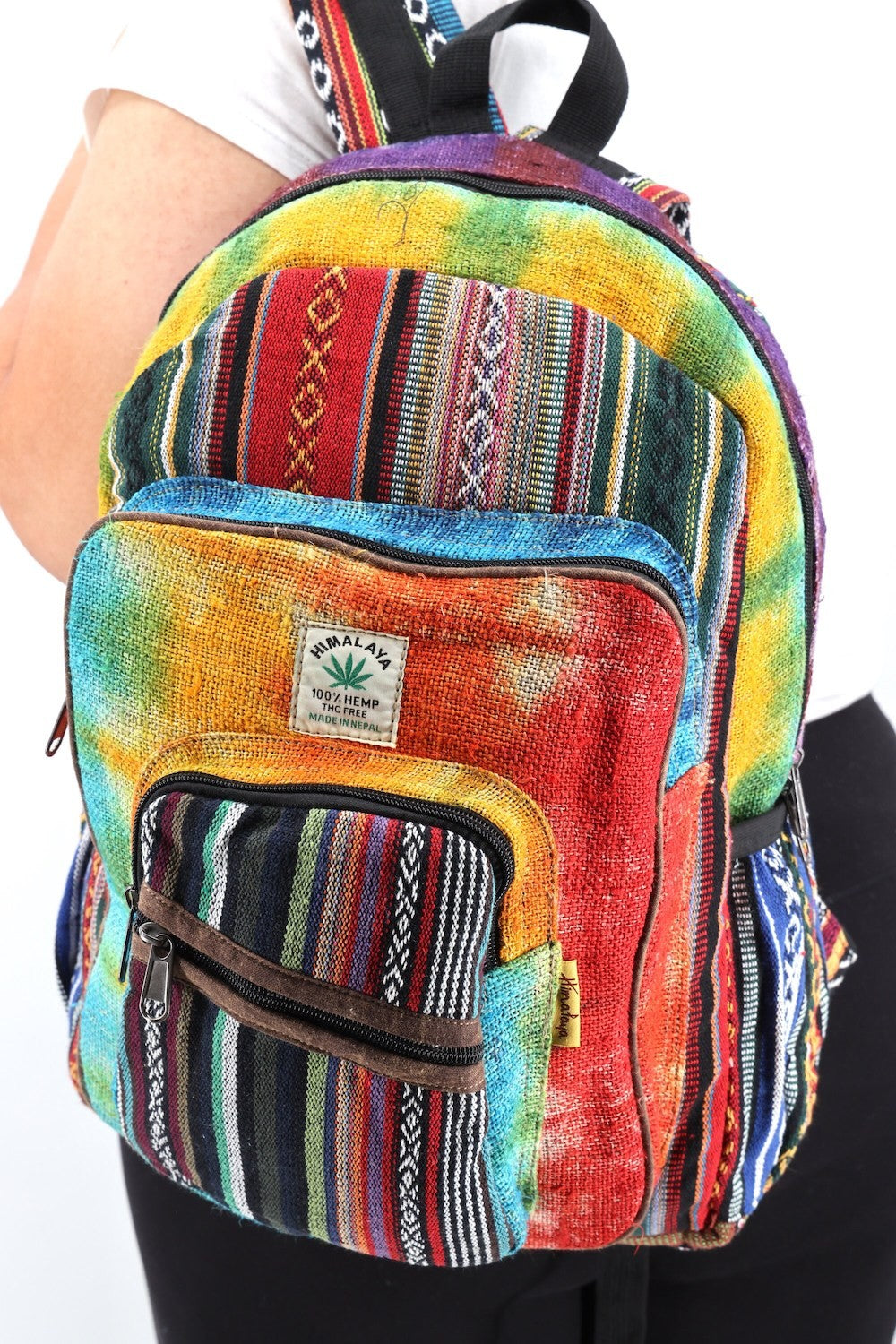 Hemp and Nepal Detailed Tie Dye Mini Backpack
