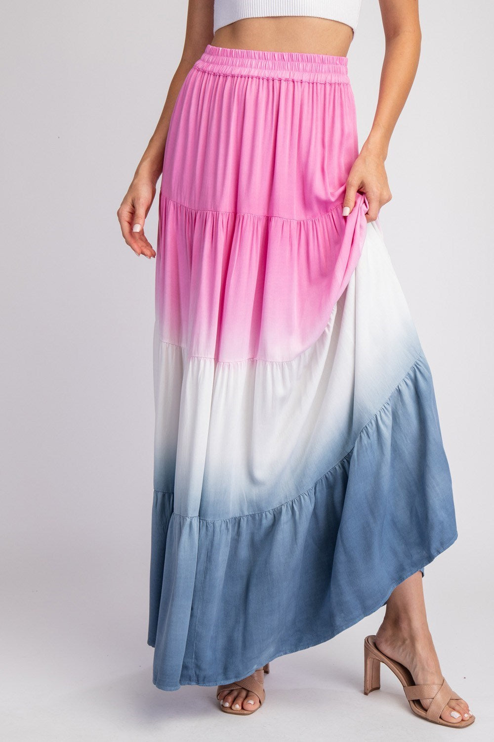 Deep Dyed Ombre Maxi Skirt