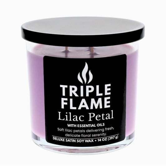 Triple Flame Candle Soy Wax for Home Scented, 14oz.