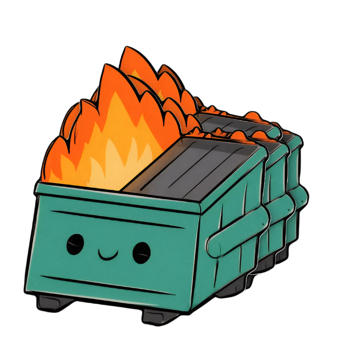 Happy Dumpster Fire Sticker - 2"