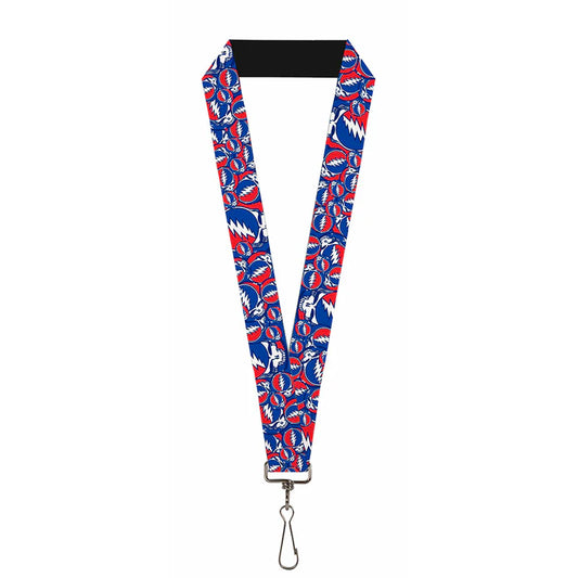 Grateful Dead Steal Your Face Stacked Pattern Lanyard
