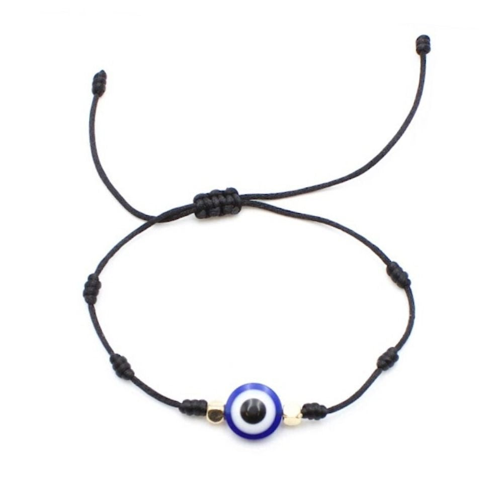 Evil Eye Black Braid Adjustable Bracelet