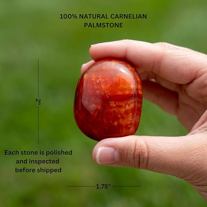 TruEnergy Carnelian Palm Stone - 2"