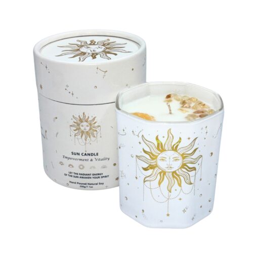 Earth's Elements Sun Crystal Candle