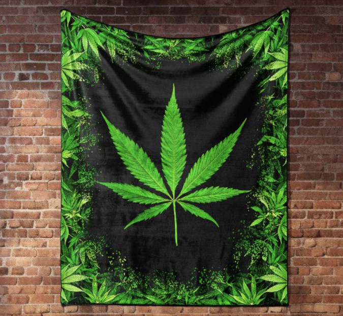 Rasta Weed Garden Throw