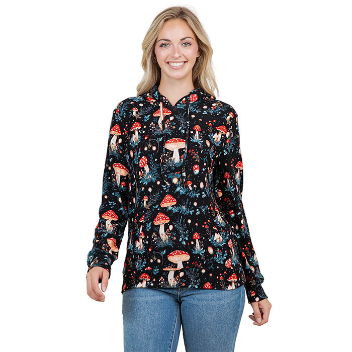 Garden of Mushrooms Print Ladies Pullover