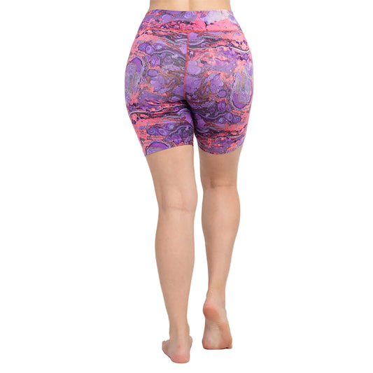Psychedelic Marble Bike Shorts in Purple