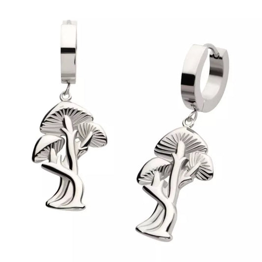 Mushroom Trio Huggie Earrings
