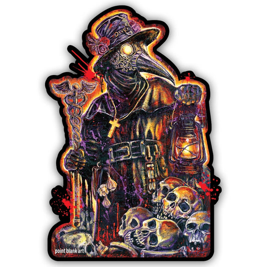 Plague Doctor with Lantern Vinyl Sticker