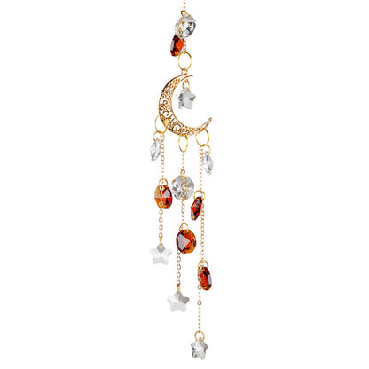 Moon with Amber Crystal Suncatcher