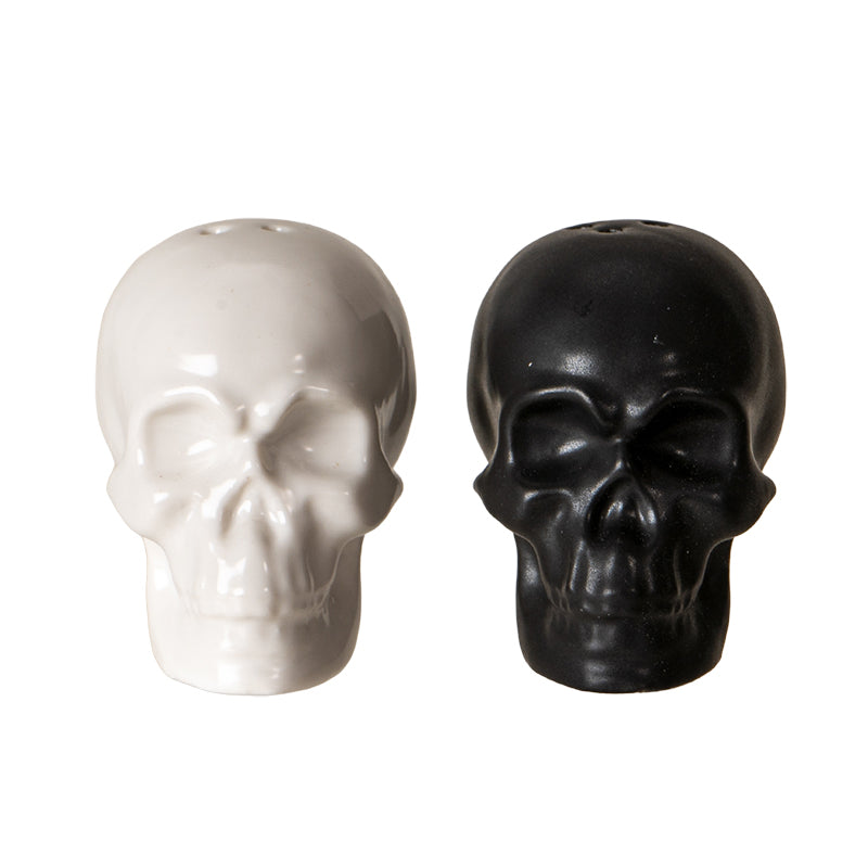 Black and White Skulls Salt & Pepper Shaker Set