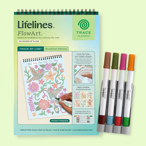 Lifelines™ FlowArt: Trace-By-Line Woodland Whimsy Coloring Pad
