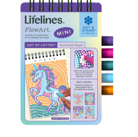 Lifelines™ FlowArt: Dot-By-Letter Enchanted Magic Mini Coloring Pad
