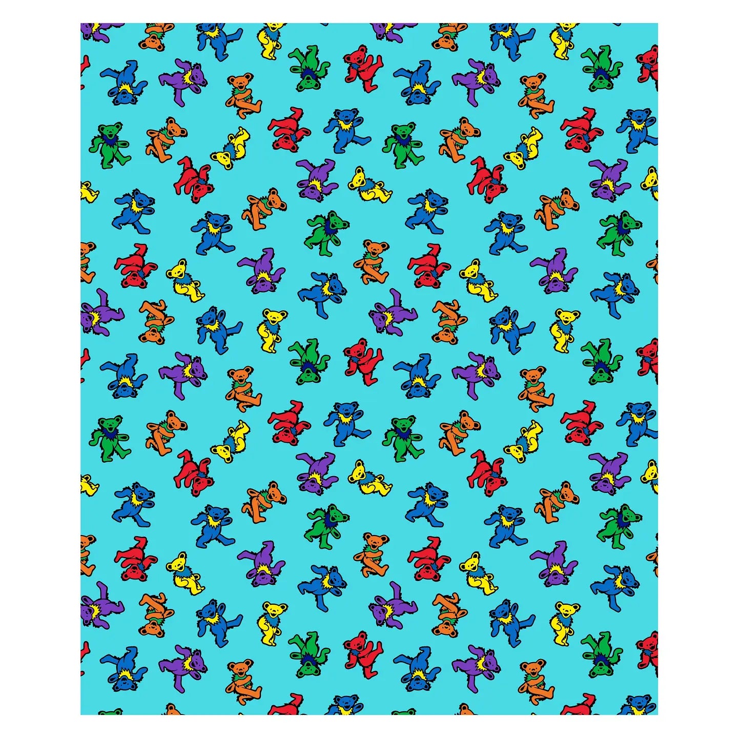 Grateful Dead Dancing Bear Cozy Fleece Throw Blanket