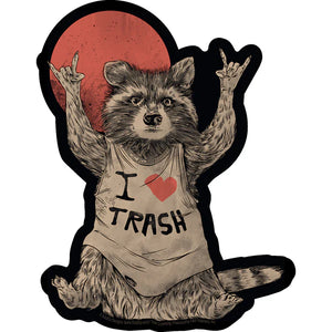 I Love Trash Racoon Sticker