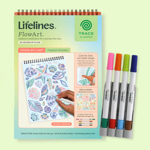 Lifelines™ FlowArt: Trace-By-Line Tropical Paradise Coloring Pad