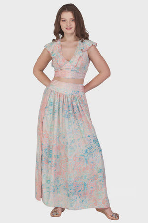 Sari Crop Top and Skirt 2 Piece Set
