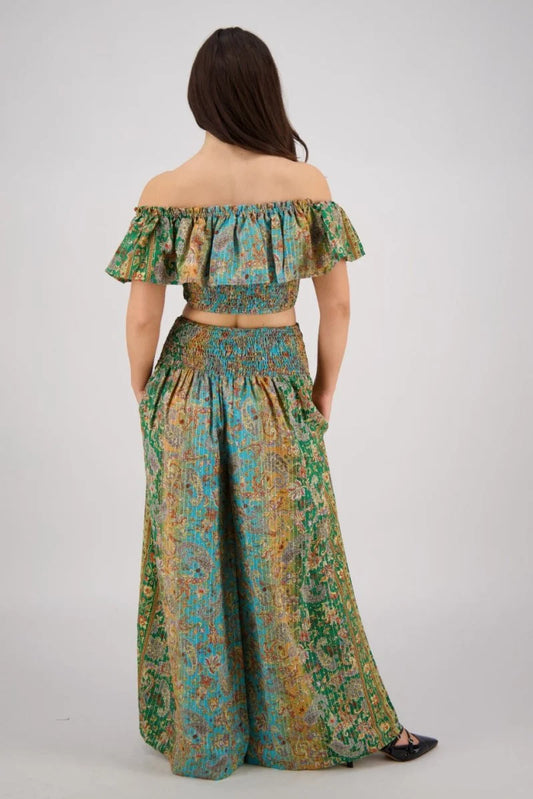 Paisley Festival 2-Piece Set - Blue & Green