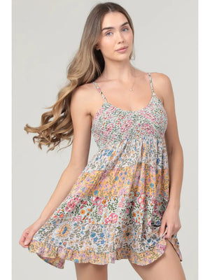 Sun-Drenched Patchwork Mini Dress