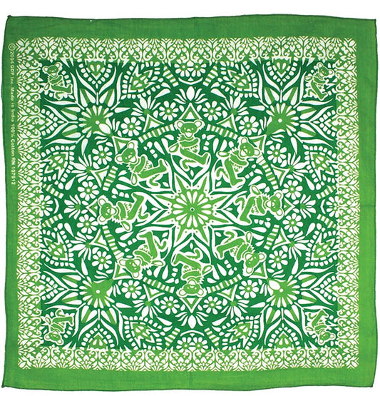 Grateful Dead Bear Mandala Bandana - Green