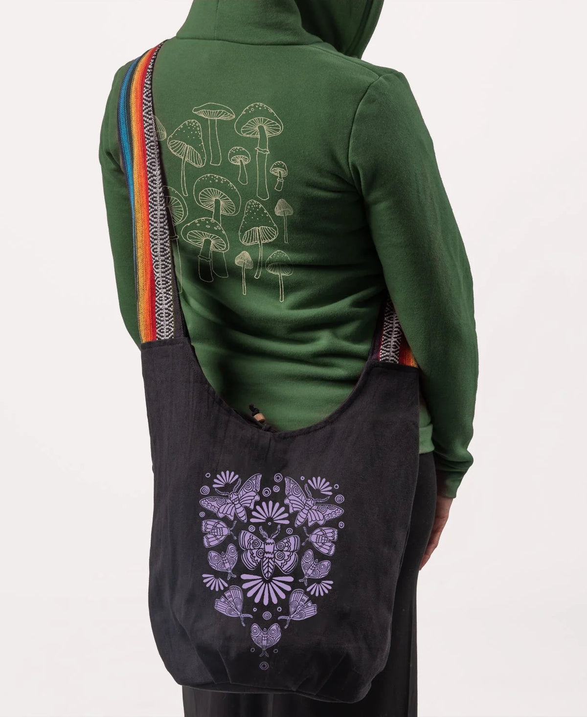 Soul Flower Mega Moth Boho Crossbody Bag