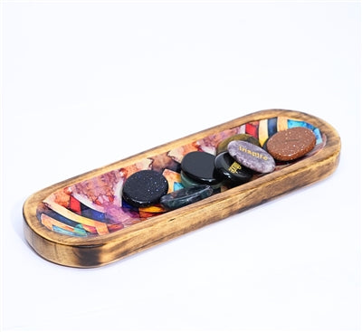 Mosaic Wooden Tray Incense Burner
