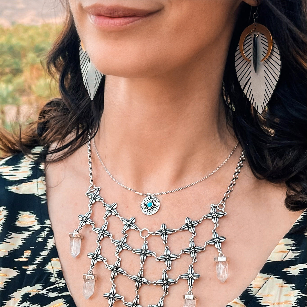Circles Around the Sun Birthstone Necklace | Silver
